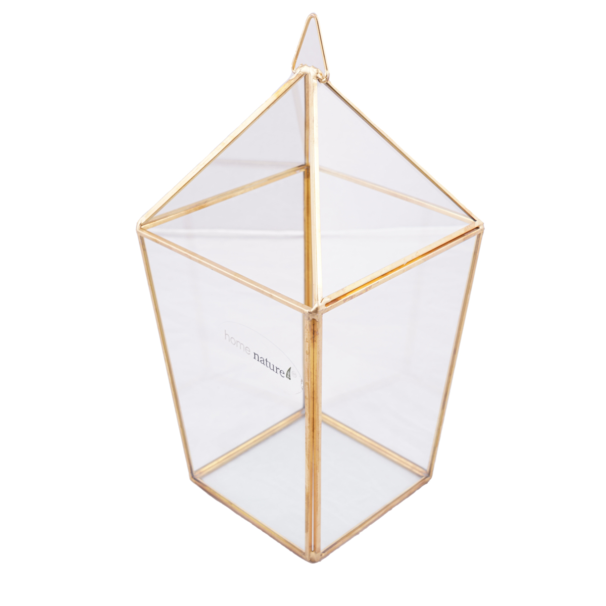 Home Nature Farol Malta Mediano De Vidrio Y Metal Color Dorado 13*13*27 Cm image number null