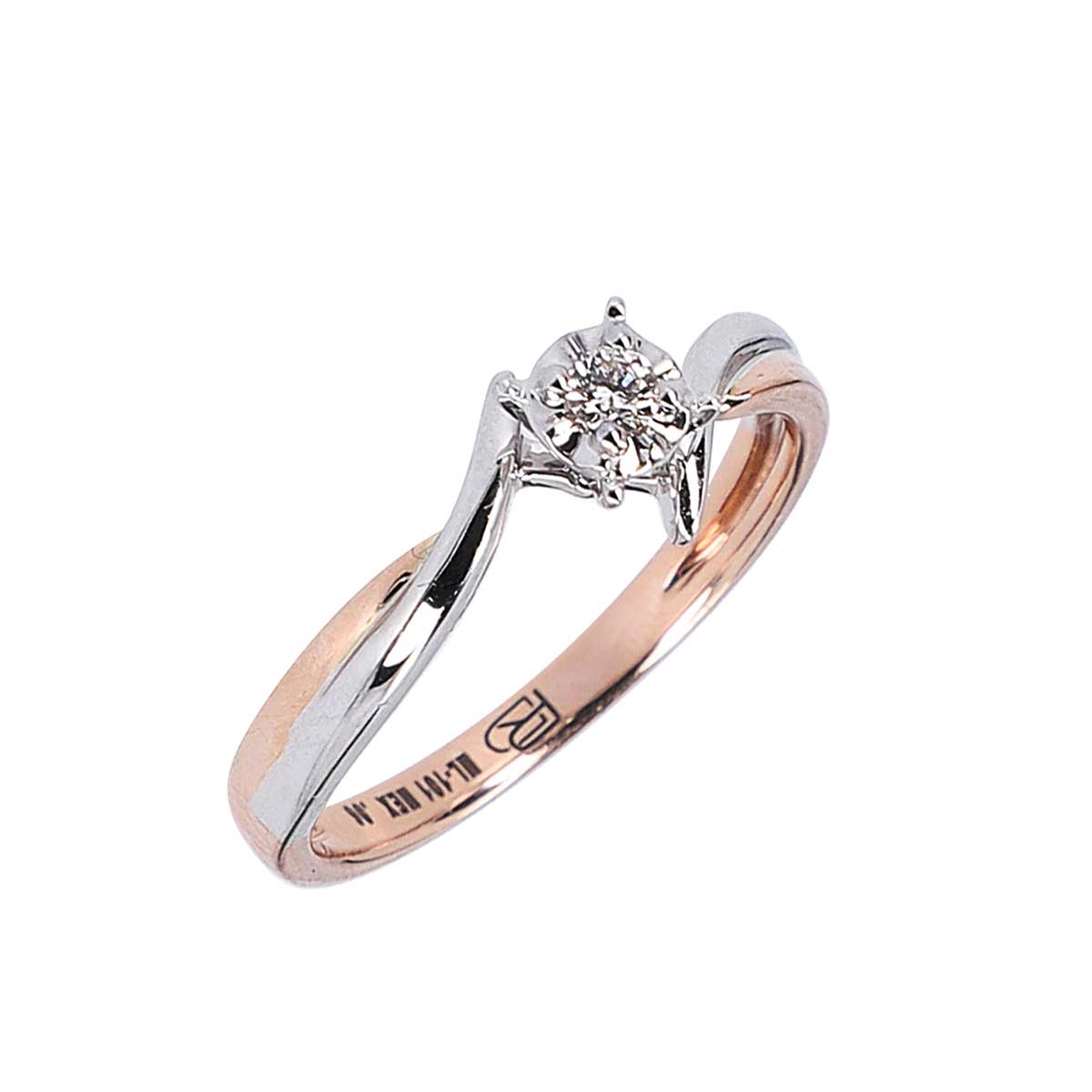 Solitario Ilusi&oacute;n Oro 14K y 0.06 ct Diamantes Romanza image number null
