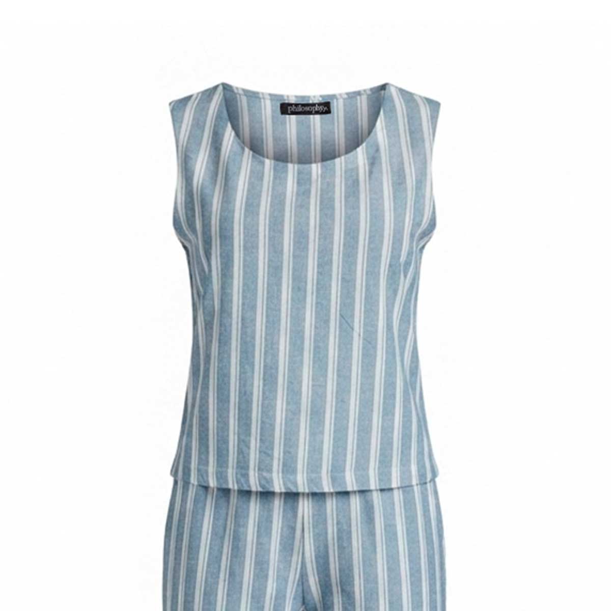 Conunto Blusa Y Pantal&oacute;n A Rayas Philosophy Para Mujer Junior image number null