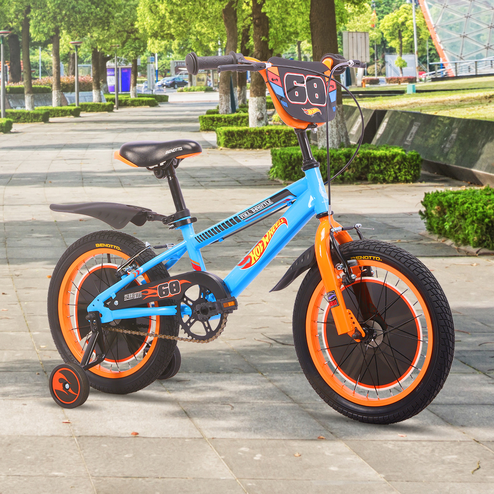 Bicicleta Hot Wheels Bmx R16 Azul Con Naranja Benotto image number null