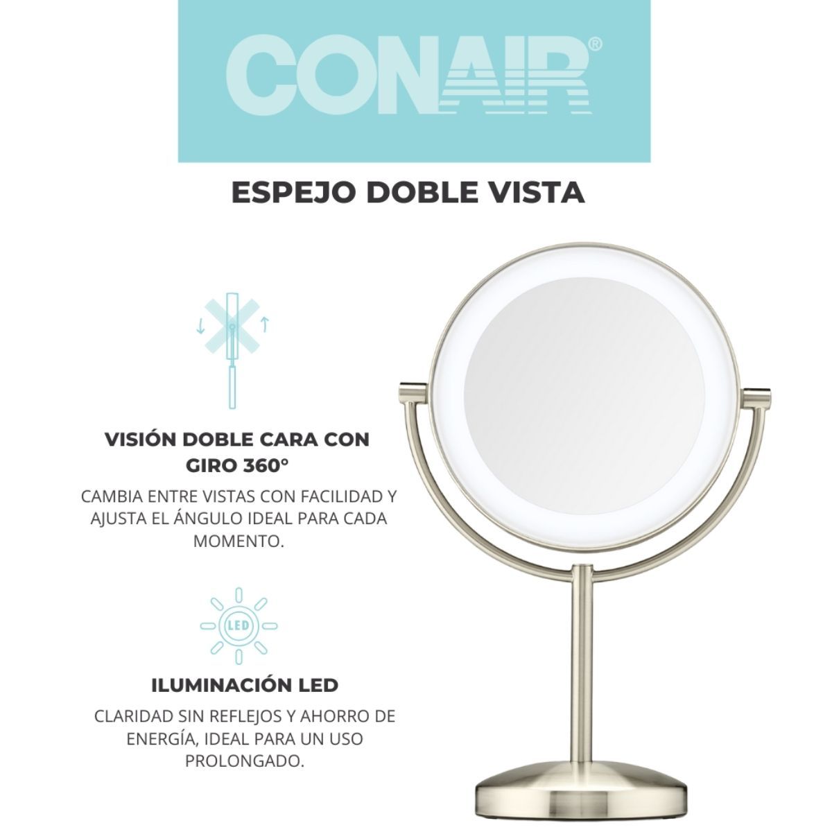 Espejo Satinado Redondo Led Conair image number null