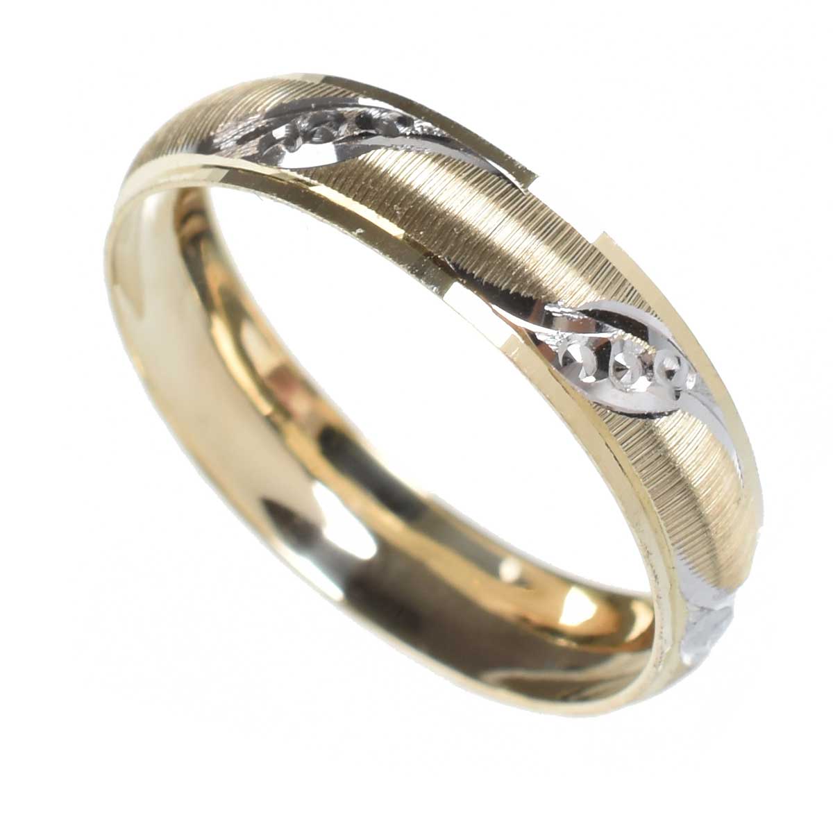 Argolla Oro 14K Diamantada Doble O image number null