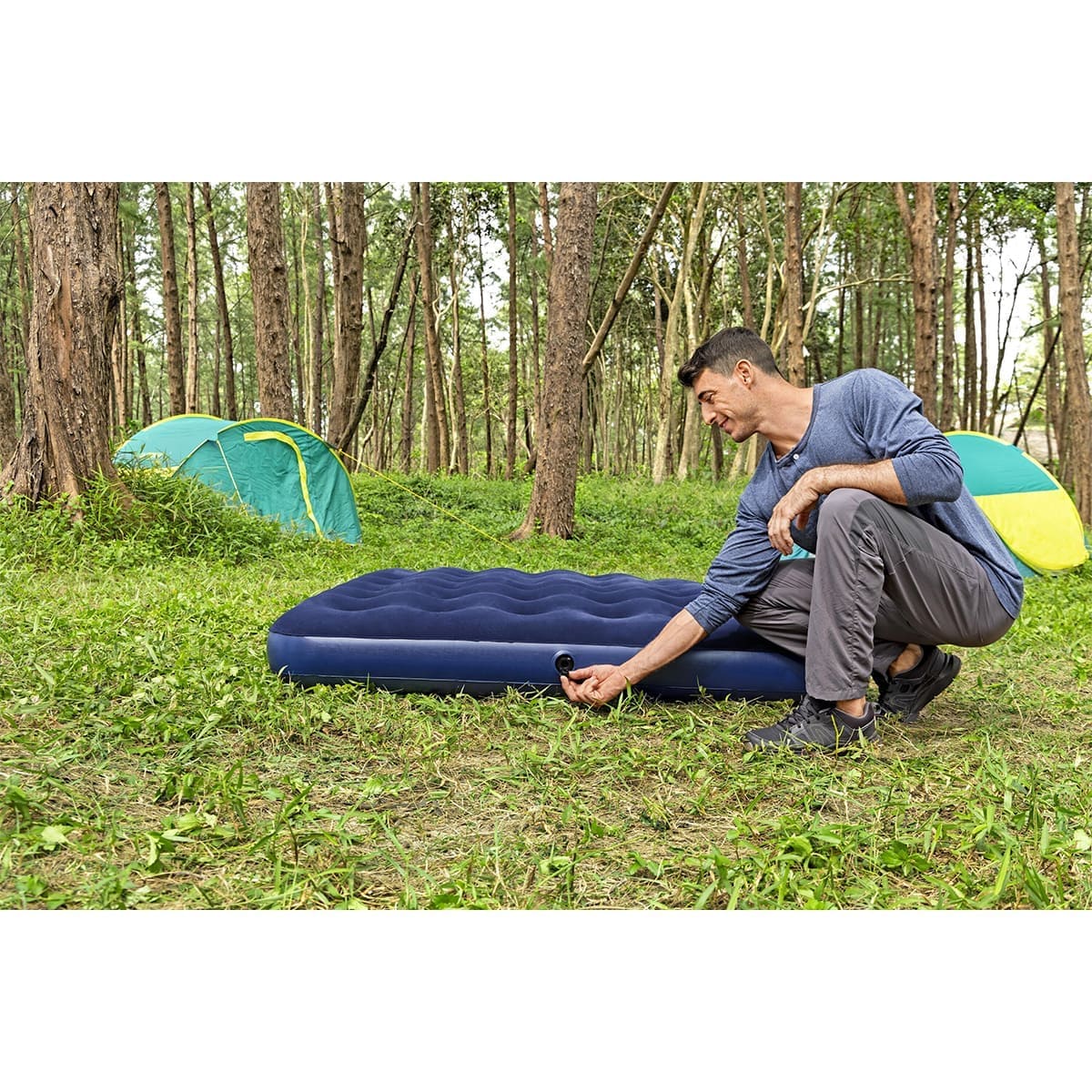 Colchon Inflable Matrimonial con Bomba Manual Bestway image number null