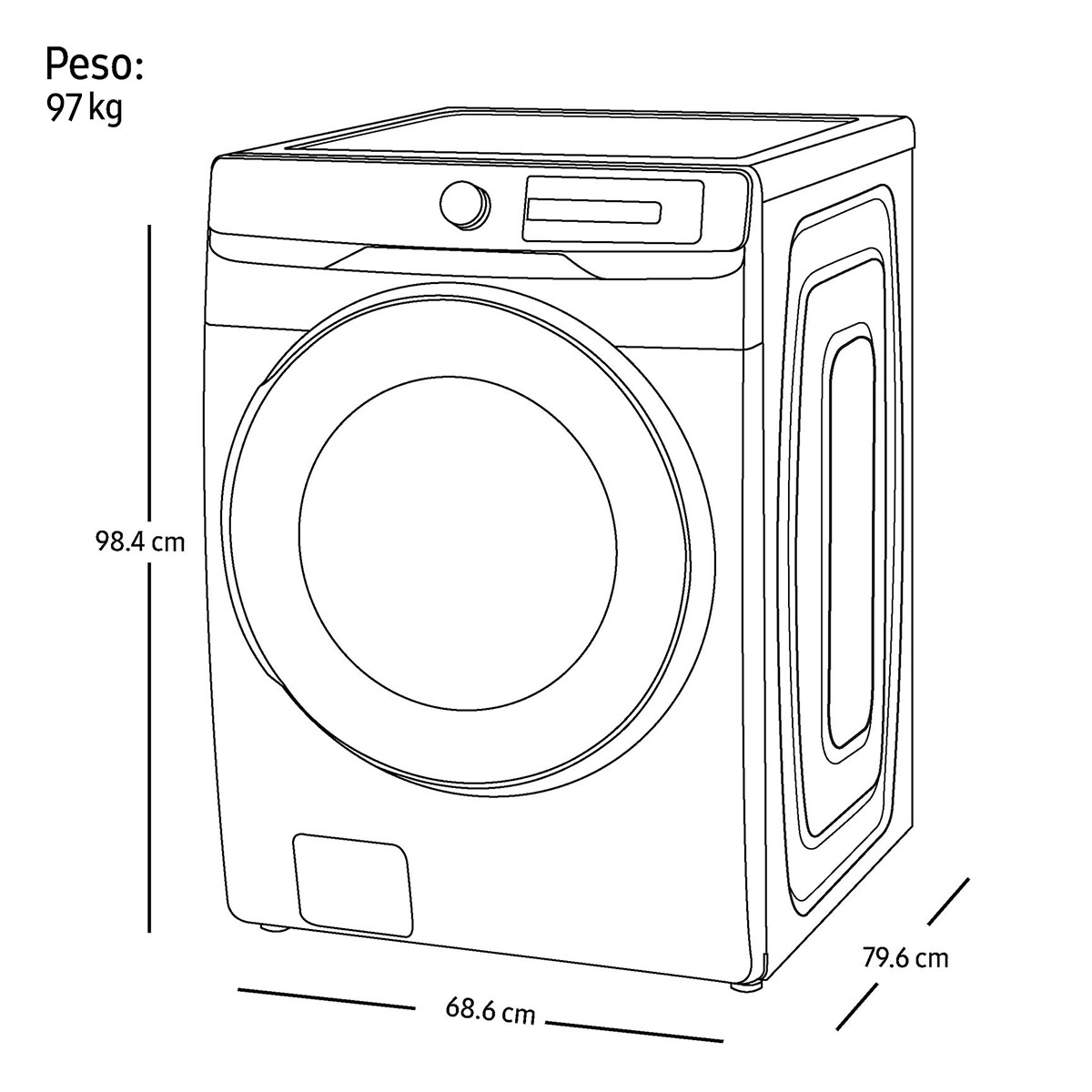 Lavasecadora Samsung 18kg Sin Pedestal Wd18t6000gp image number null