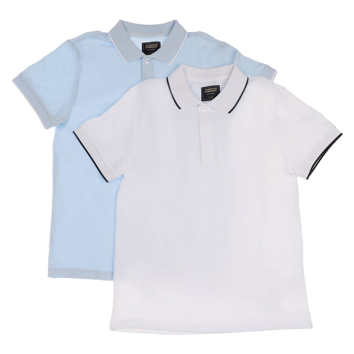Set 2 Polos Algod&oacute;n Manga Corta Jeanious Ni&ntilde;o image number null
