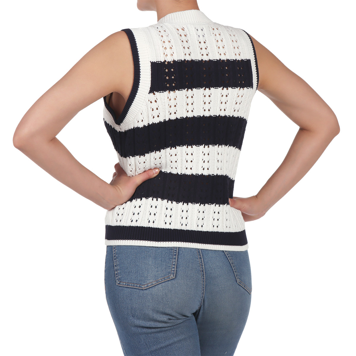 Chaleco Calado Rayas con Botones OVS para Mujer image number null