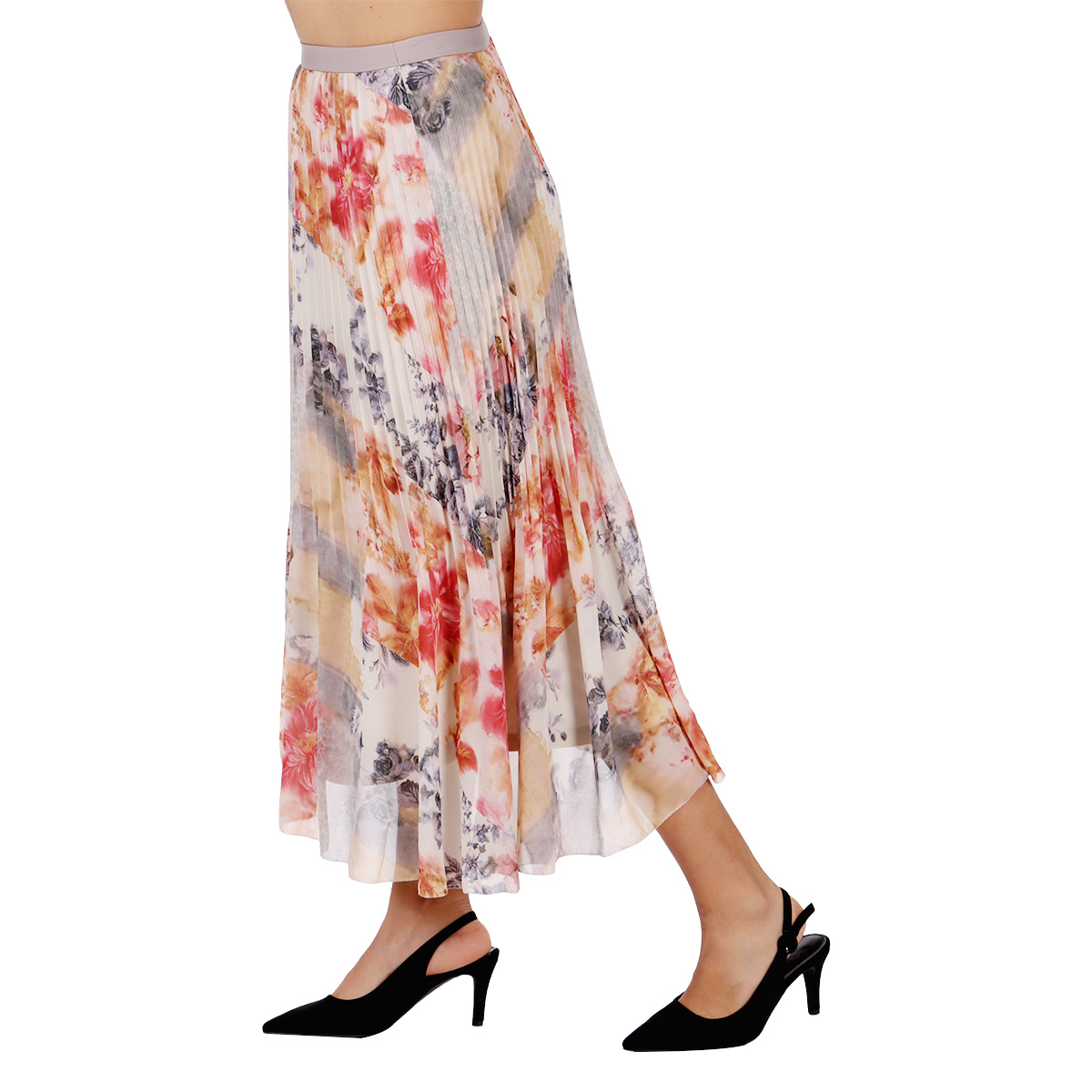 Falda Larga Plisada Black Tape Mujer image number null