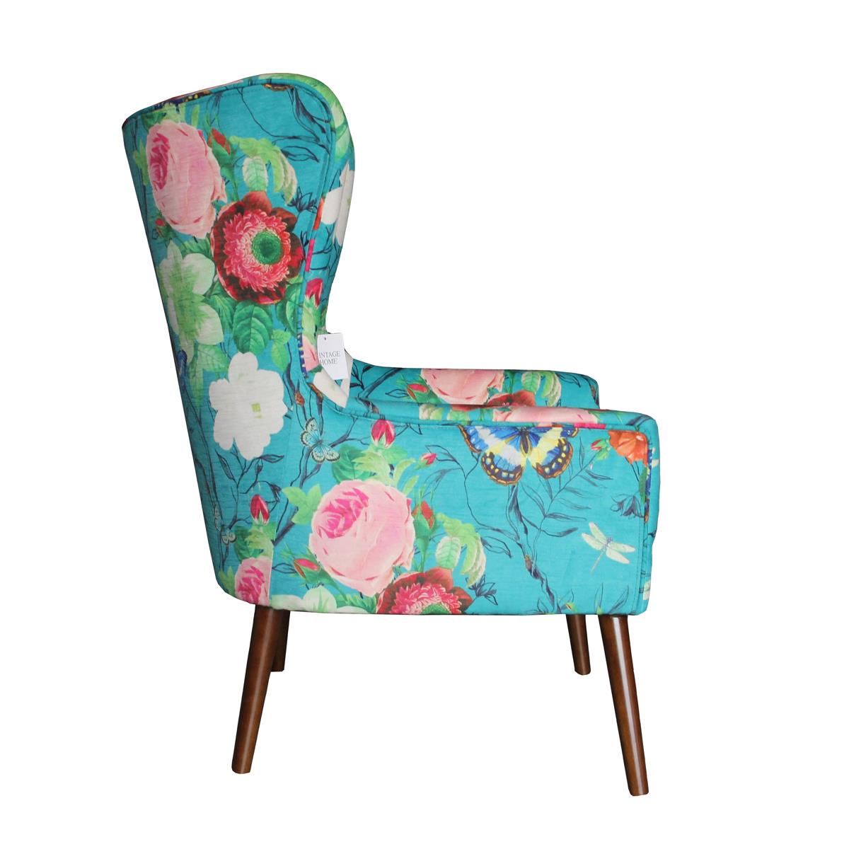 Sill&oacute;n Wing Teal Floral Vintage Home image number null