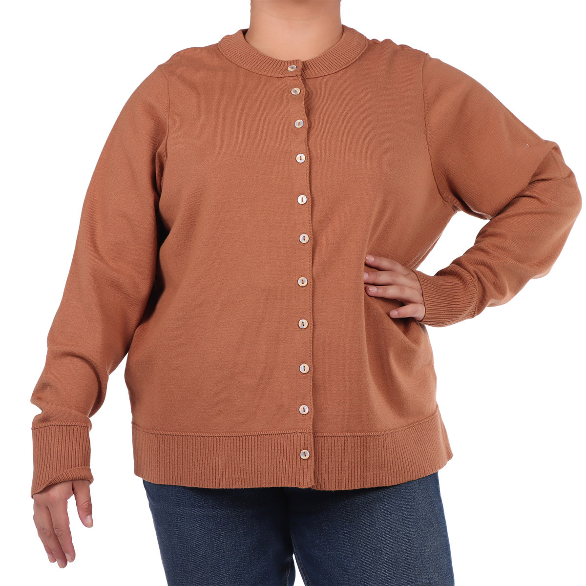 Su&eacute;ter Abierto con Botones Dex Plus para Mujer Curvy image number null