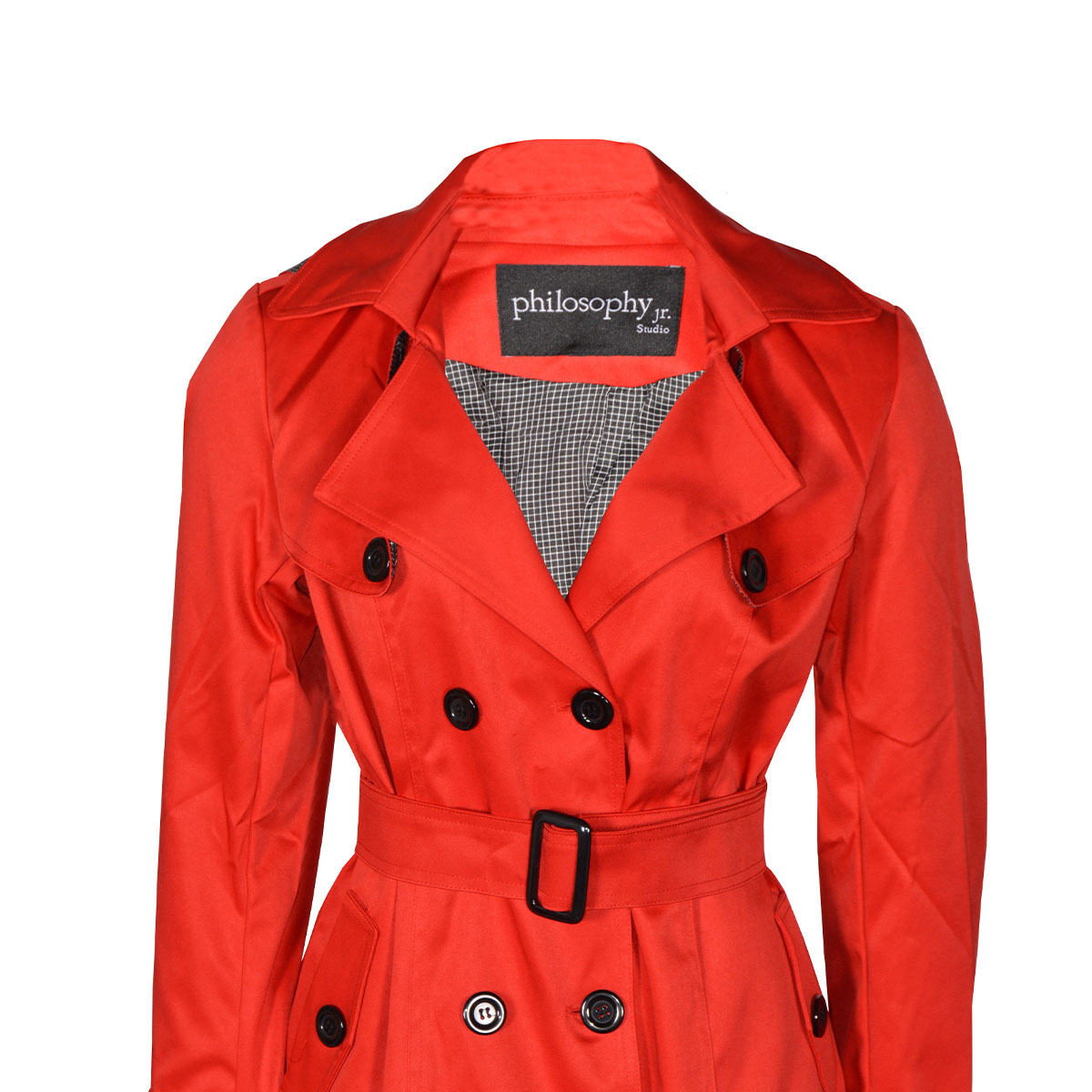 Gabardina lisa con cintur&oacute;n y capucha Philosophy para mujer image number null