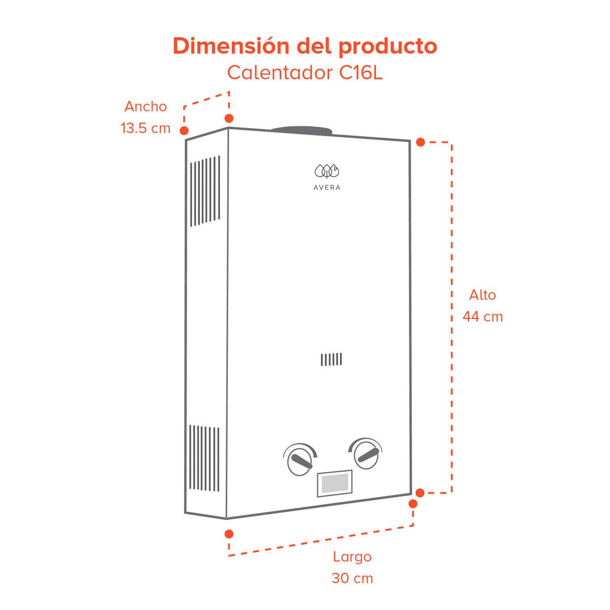 Calentador Instant&aacute;neo Avera 16 Lts Nat C16lnat image number null