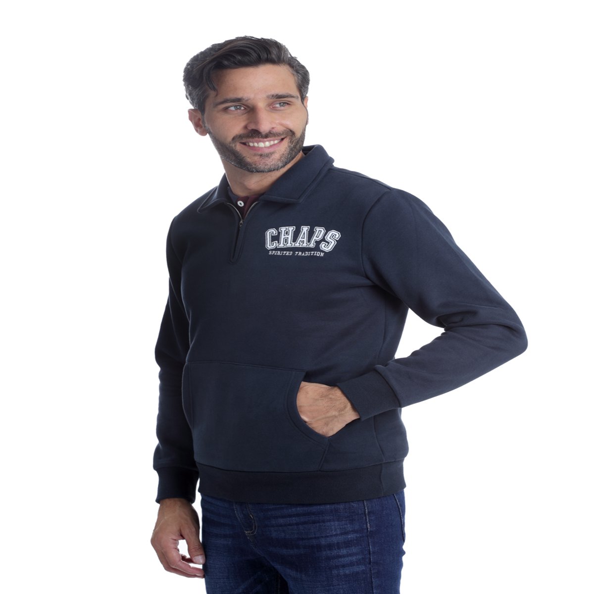 Sudadera Regular Fit Chaps Medio Cierre para Hombre image number null