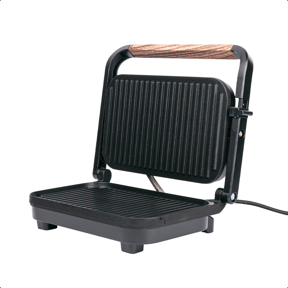 PARRILLA PANINI GRILL DAEWOO ANTIADHERENTE ACABADO DE MADERA DHG-2675 image number null