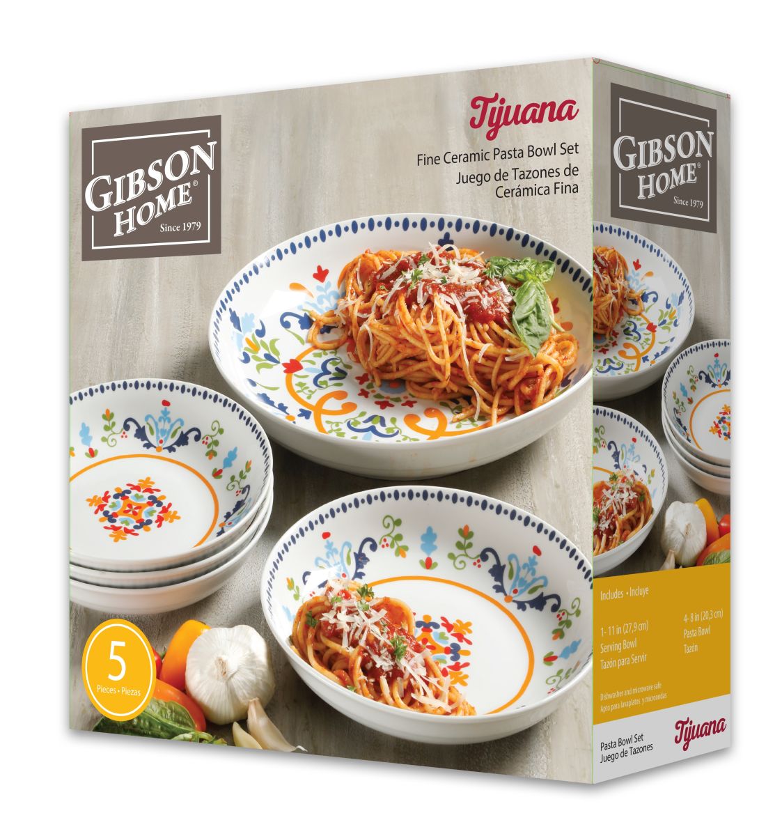 Set 5Pz Tazones Flor Ceramica Gibson Home image number null