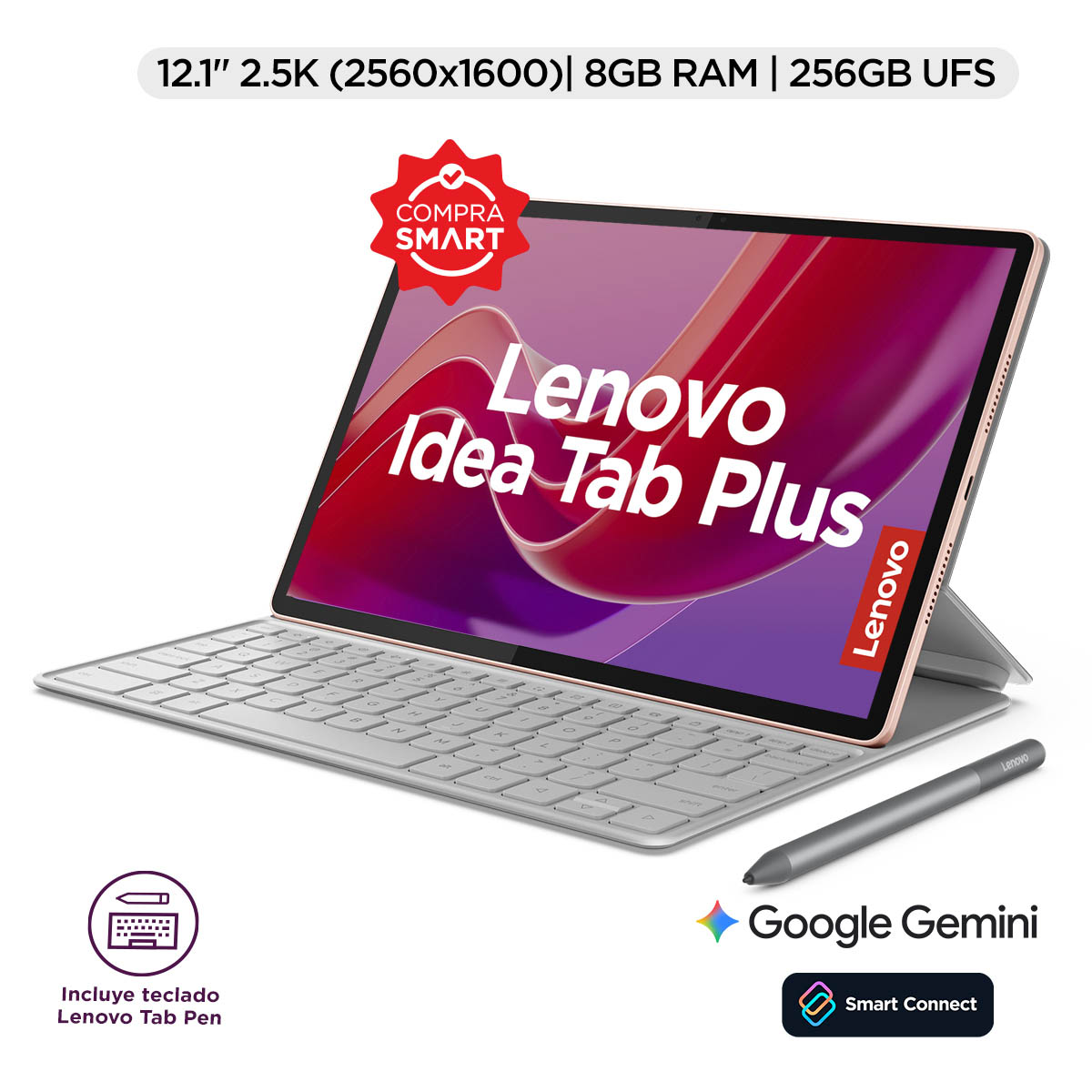 Tablet Lenovo Idea Tab Plus Rosa 12.1" 2.5K, 8GB RAM 256GB UFS+Tab Pen Plus + Teclado Folio image number null