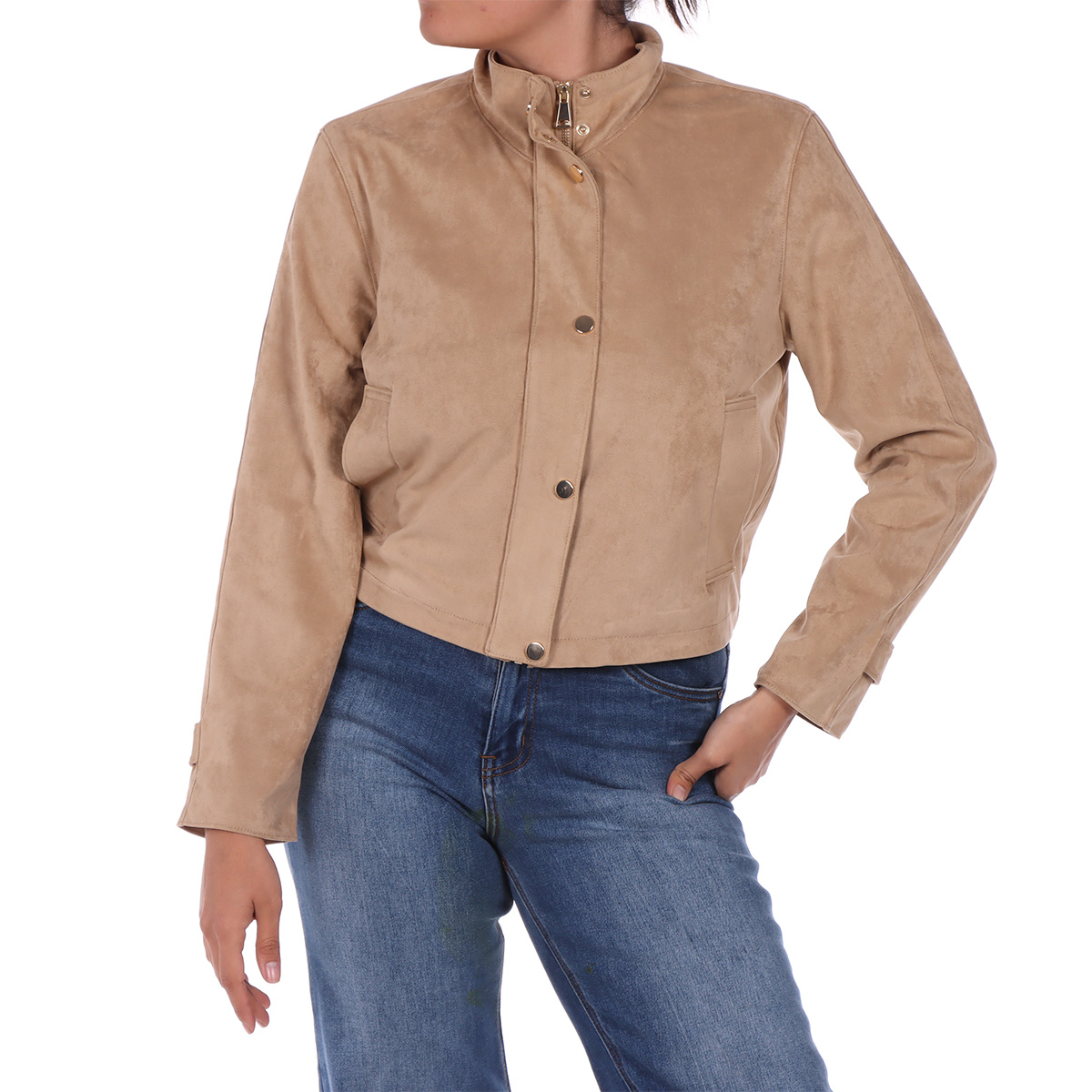 Chamarra Suede con Botones Arqueology para Mujer image number null