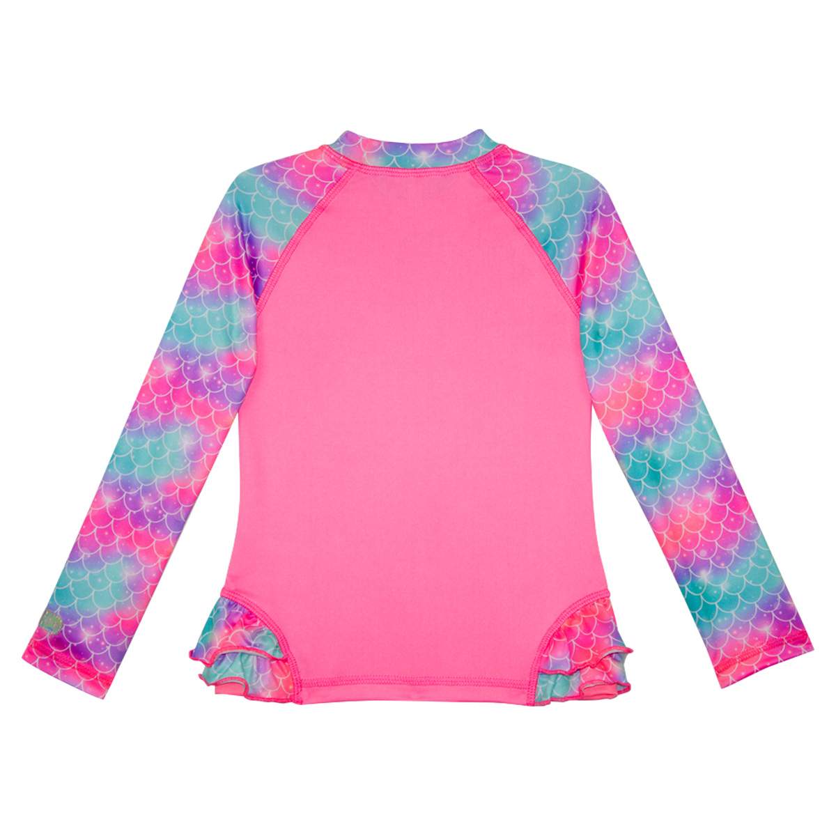 Traje Ba&ntilde;o Playera Manga Larga con Olan Dise&ntilde;o Skysoul Rosa Combinado para Ni&ntilde;a image number null