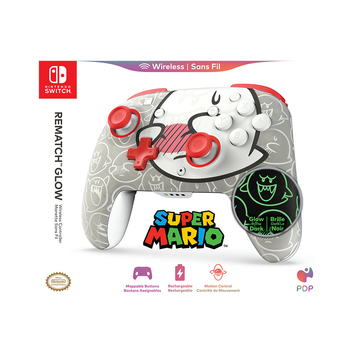 Control Inal&aacute;mbrico Pdp Rematch Boo Hoo para Nintendo Switch image number null