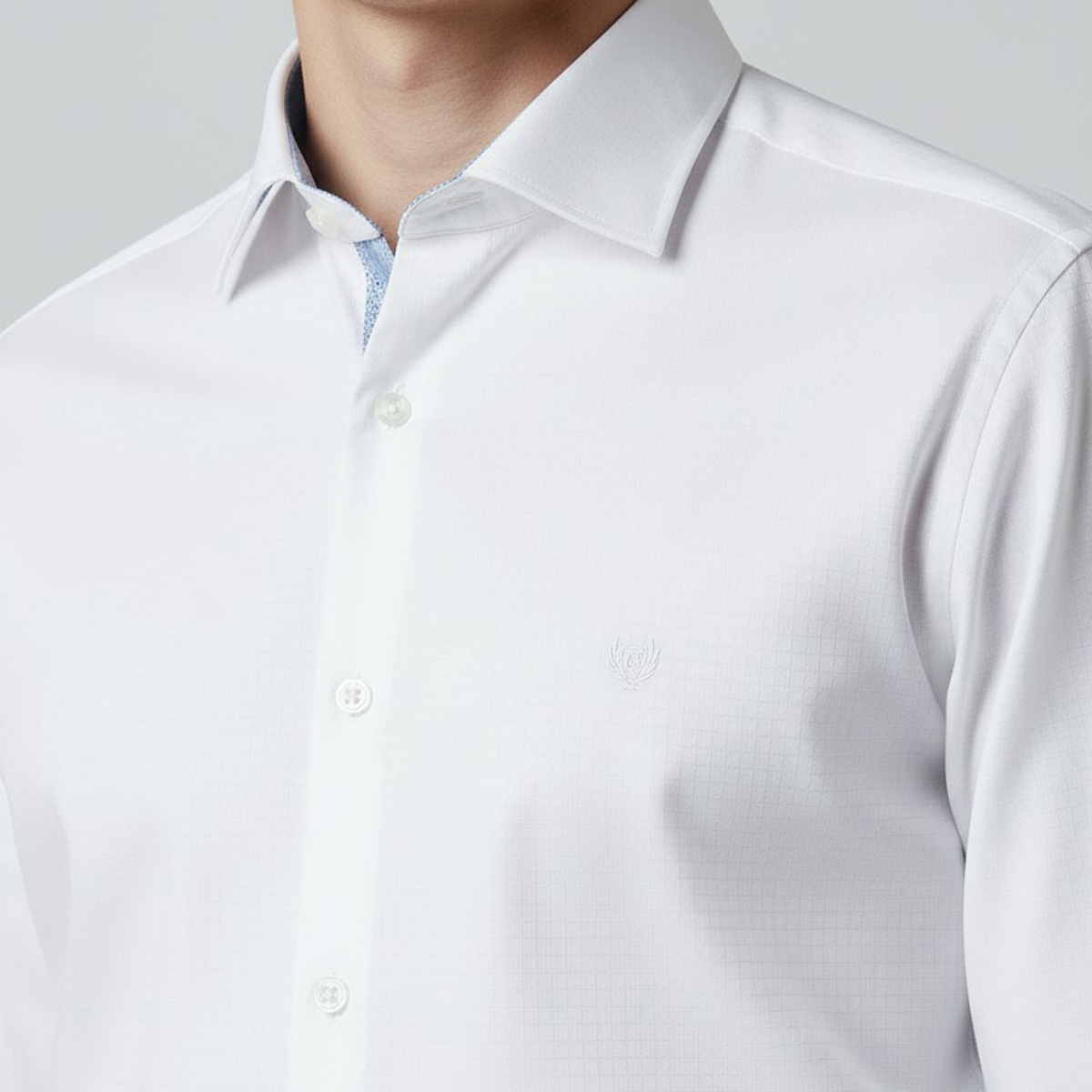 Camisa de Vestir Slim Fit Blanca Chaps Manga Larga para Hombre image number null