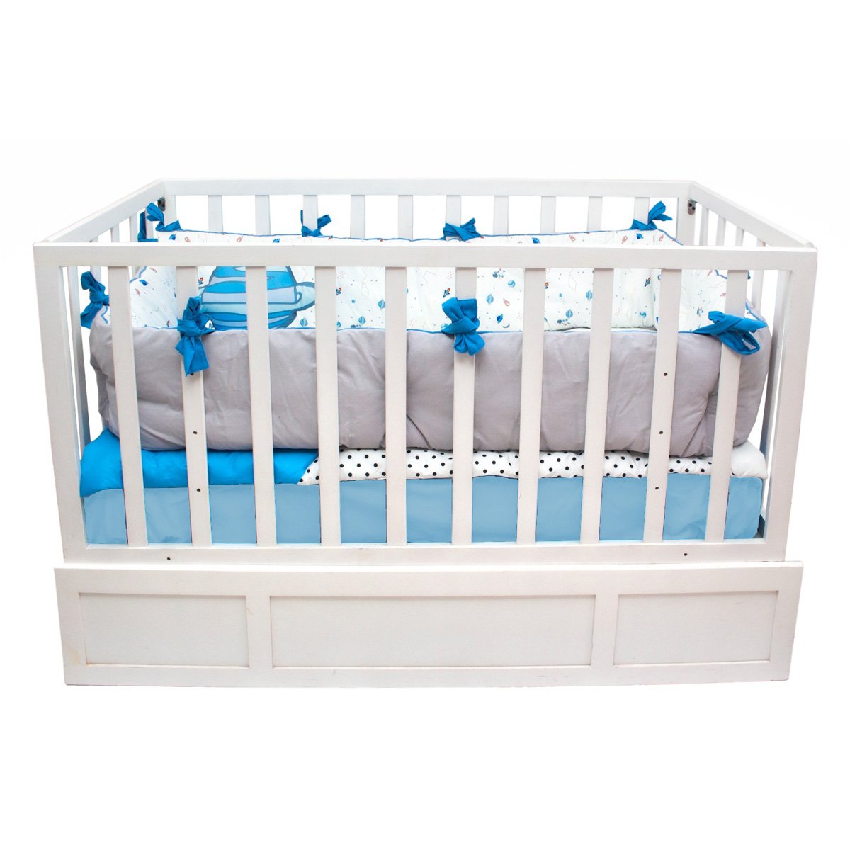 Juego de Cuna Cary Astronauta 70x130 cm 4 Piezas Azul plumbago/Gris image number null