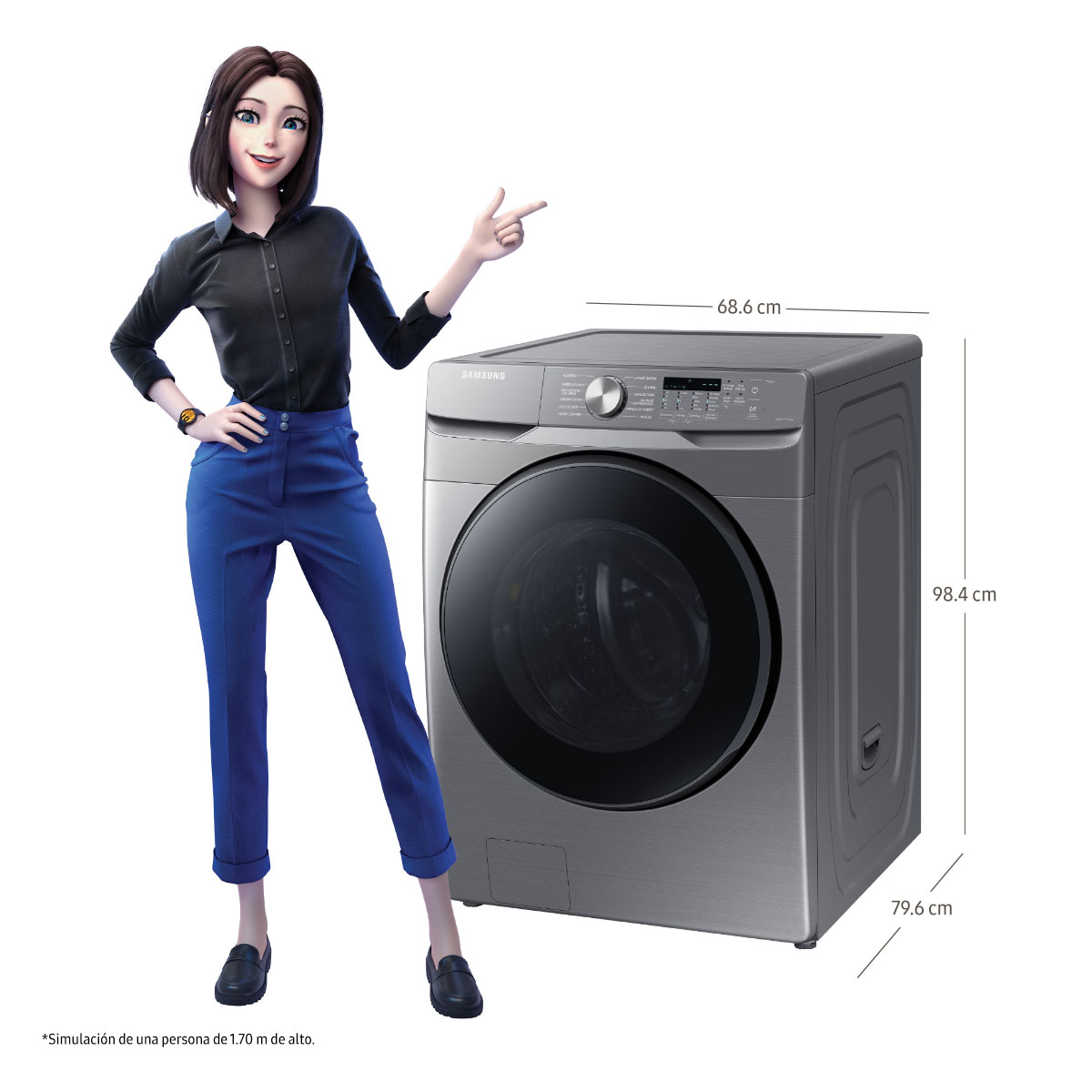 Lavasecadora Samsung 18kg Sin Pedestal Wd18t6000gp image number null