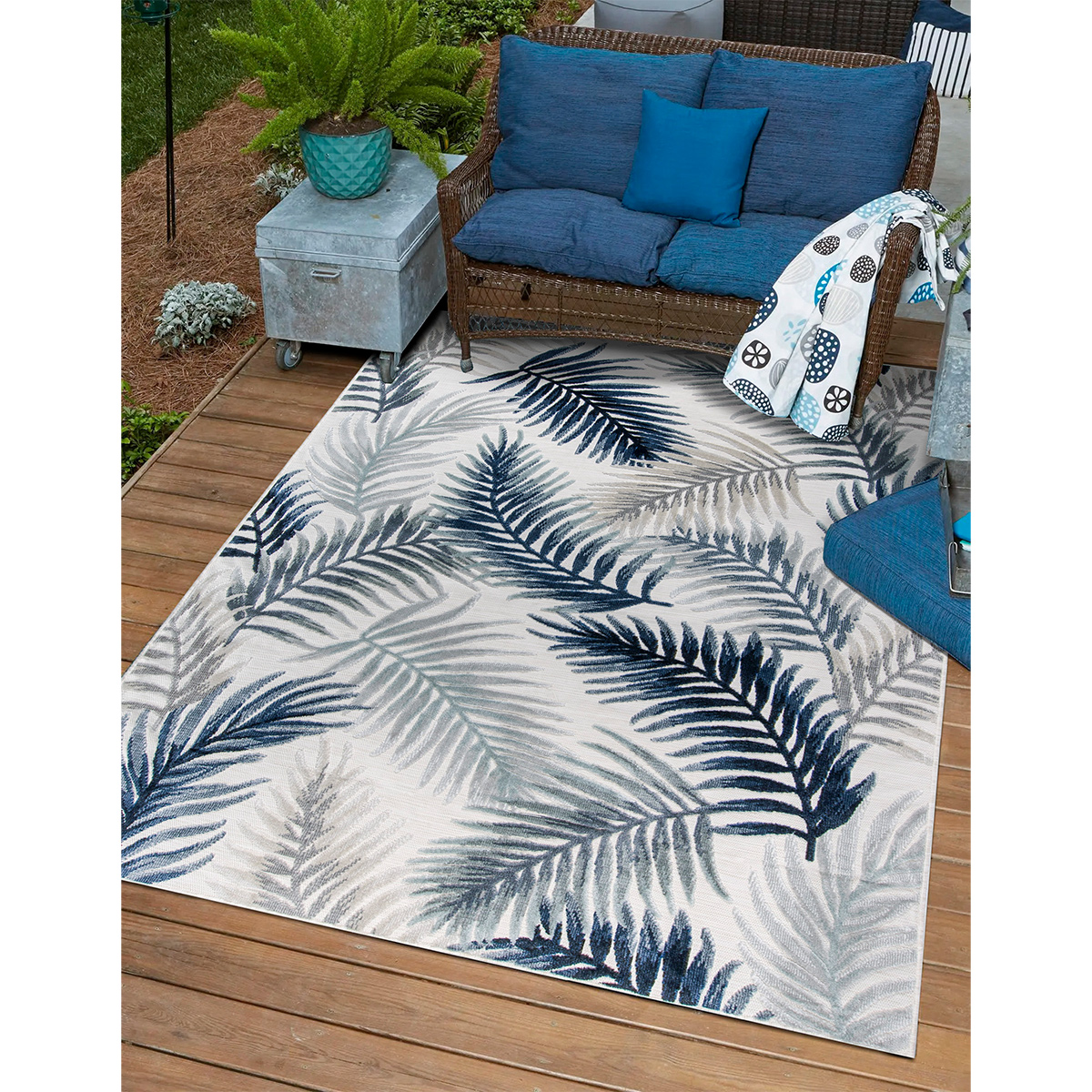 &nbsp;Tapete Abadi Floresta 2.90X1.92 Azul/Gris image number null