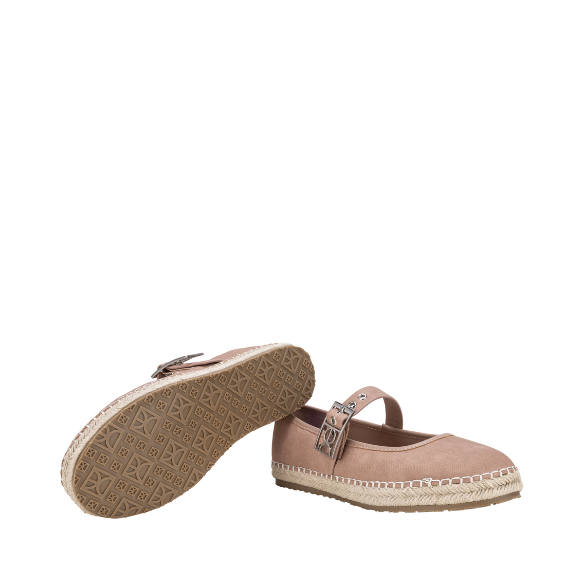 Alpargata Balerina Aplicaci&oacute;n Yute Cloe Carne con Correa para Mujer image number null