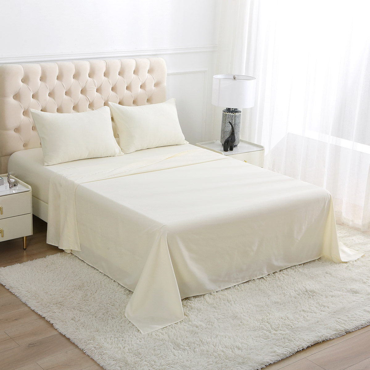 Juego De Sabanas Hueso Individual HOME&DETAILS image number null