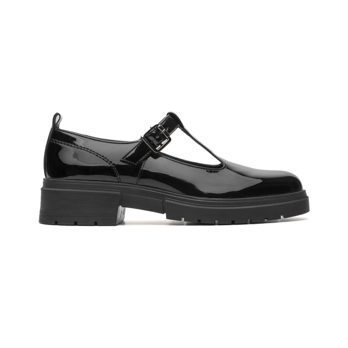 Zapato Escolar en Charol Antica Flexi Suela Gruesa Ajuste Hebilla para Ni&ntilde;a image number null