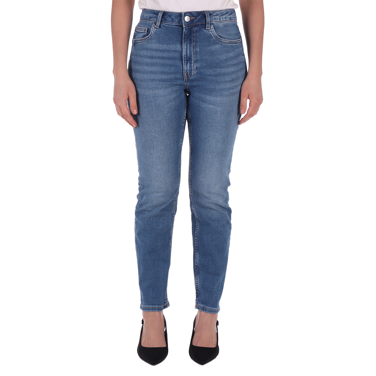 Jeans Skinny Fit Ajuste Ce&ntilde;ido OVS para Mujer image number null