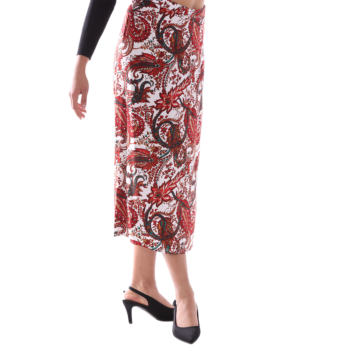 Falda Maxi Abertura Atr&aacute;s  Cintura El&aacute;stica Studio Si para Mujer image number null