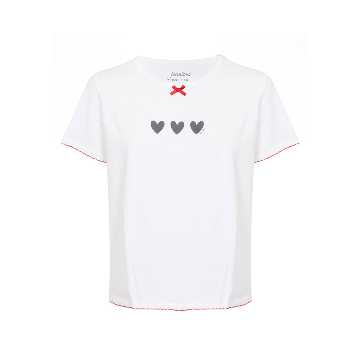 Playera Manga Corta Picueta En Manga Jeanious Para Mujer Curvy image number null