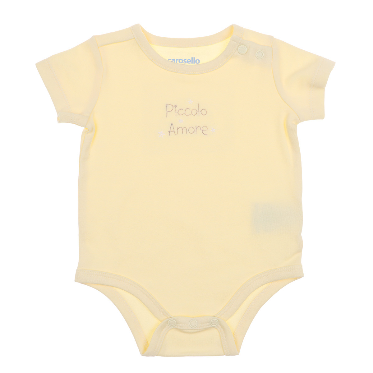 Pack 2 Bodys Liso y con Rayas Algod&oacute;n Carosello para Beb&eacute; Unisex image number null