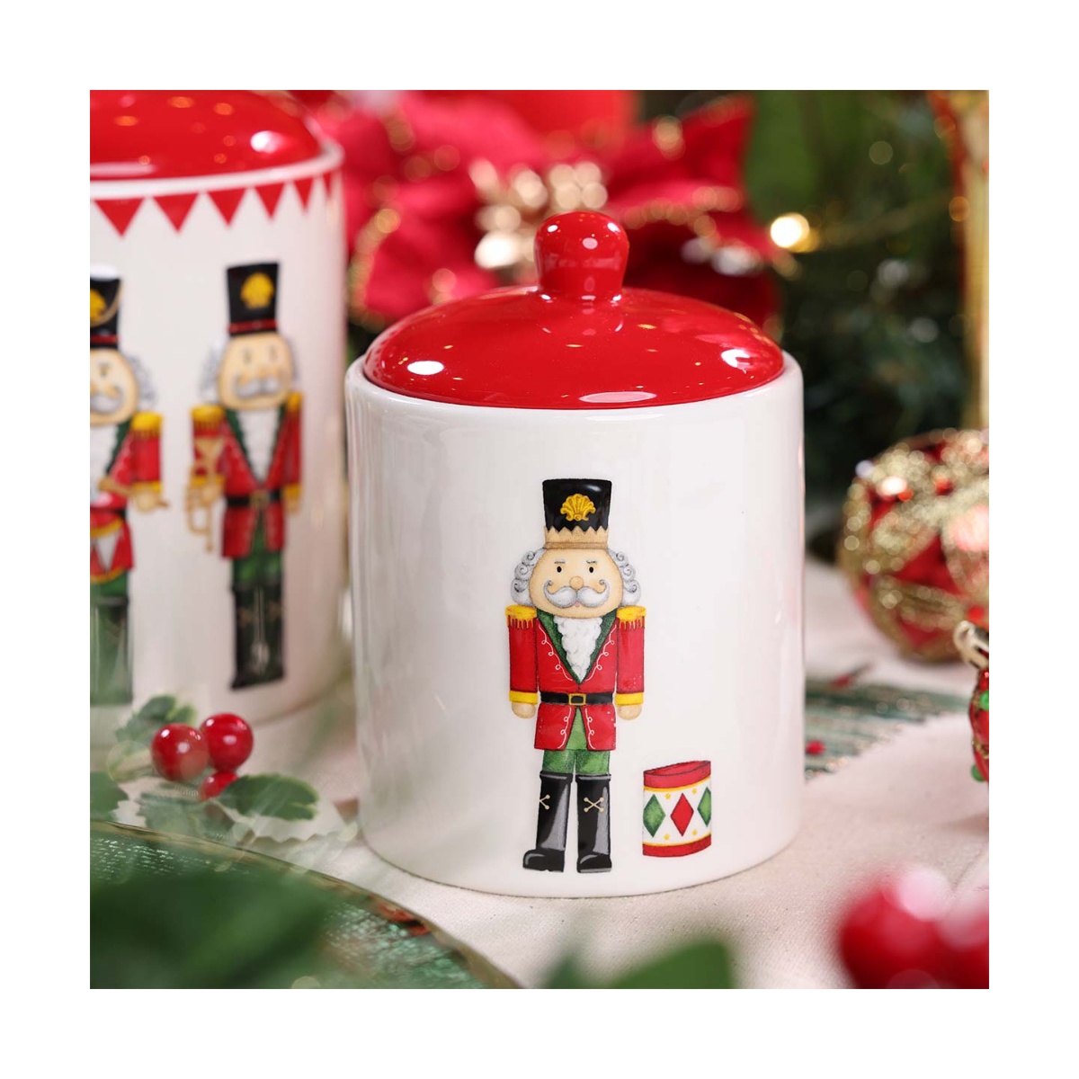 Envase Decorativo Con Tapa Xmas Dolomita image number null