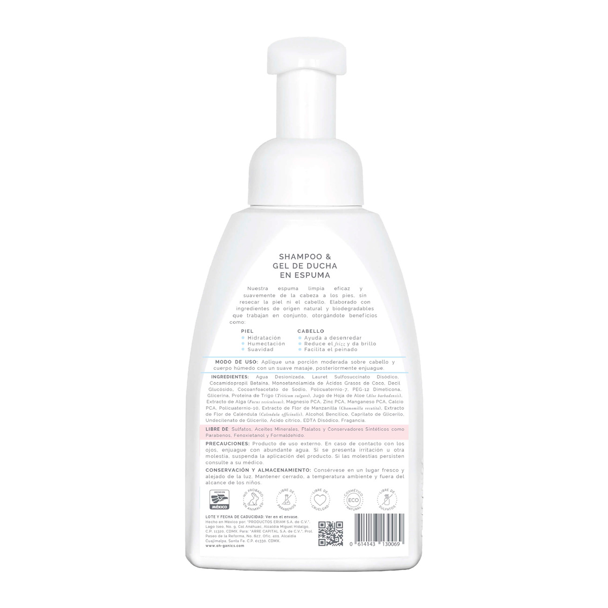 Shampoo & Gel De Ducha En Espuma De 440 Ml Oh! Ganics image number null