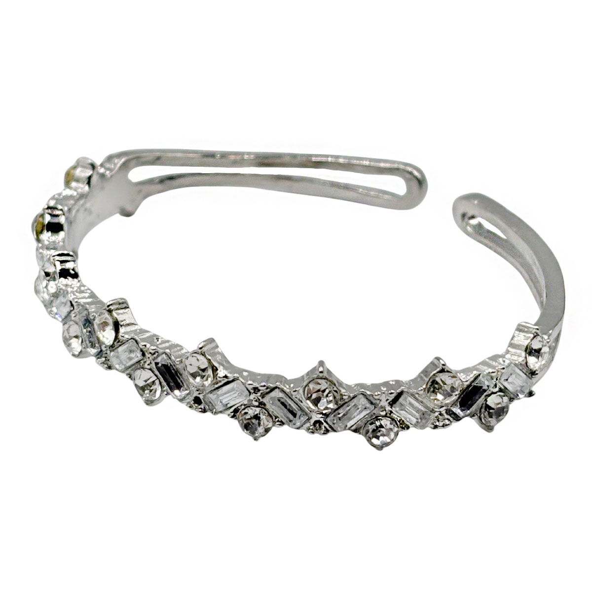 Pulsera Abierto Cristales Plata Aktuales image number null