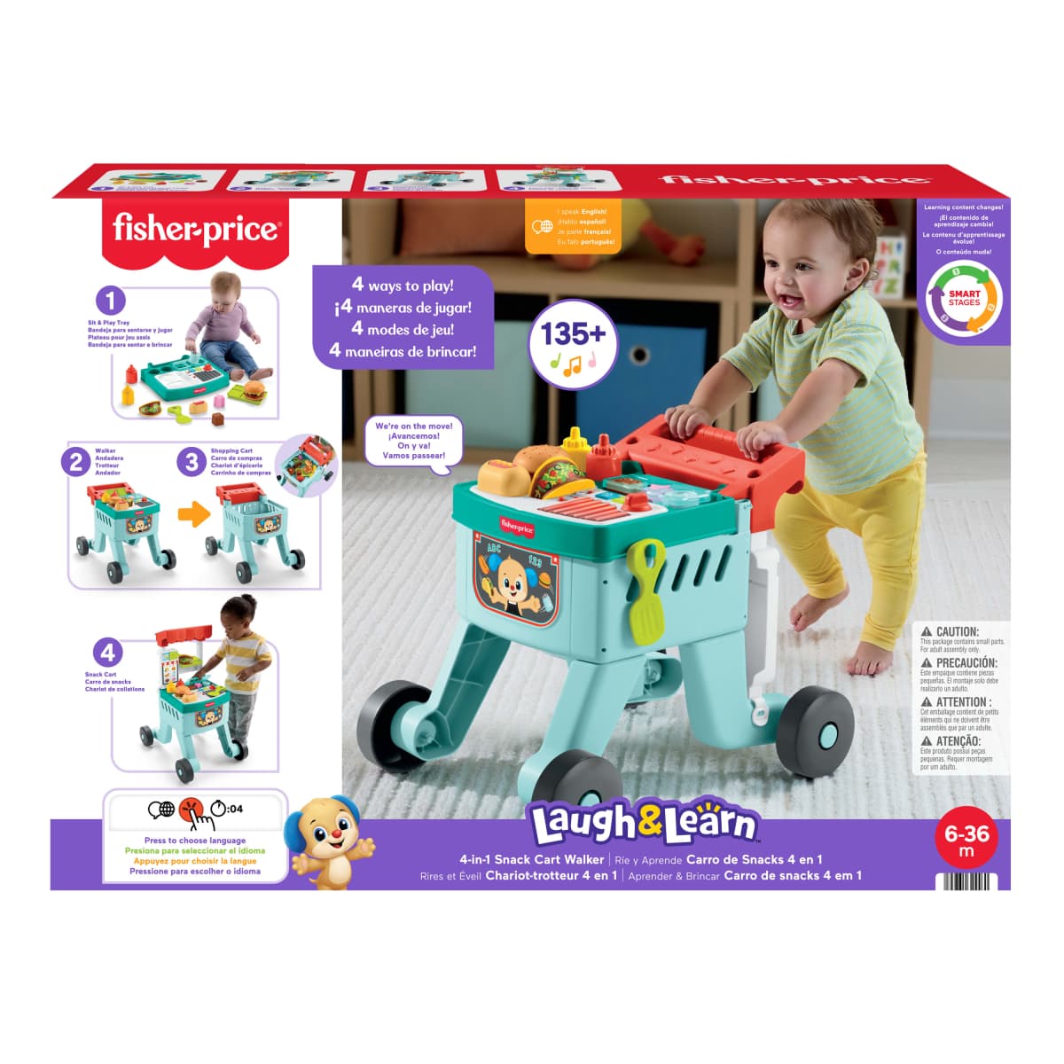 Fisher Price Andadera Para Bebes Carro De Snacks 4 En 1 Mattel image number null