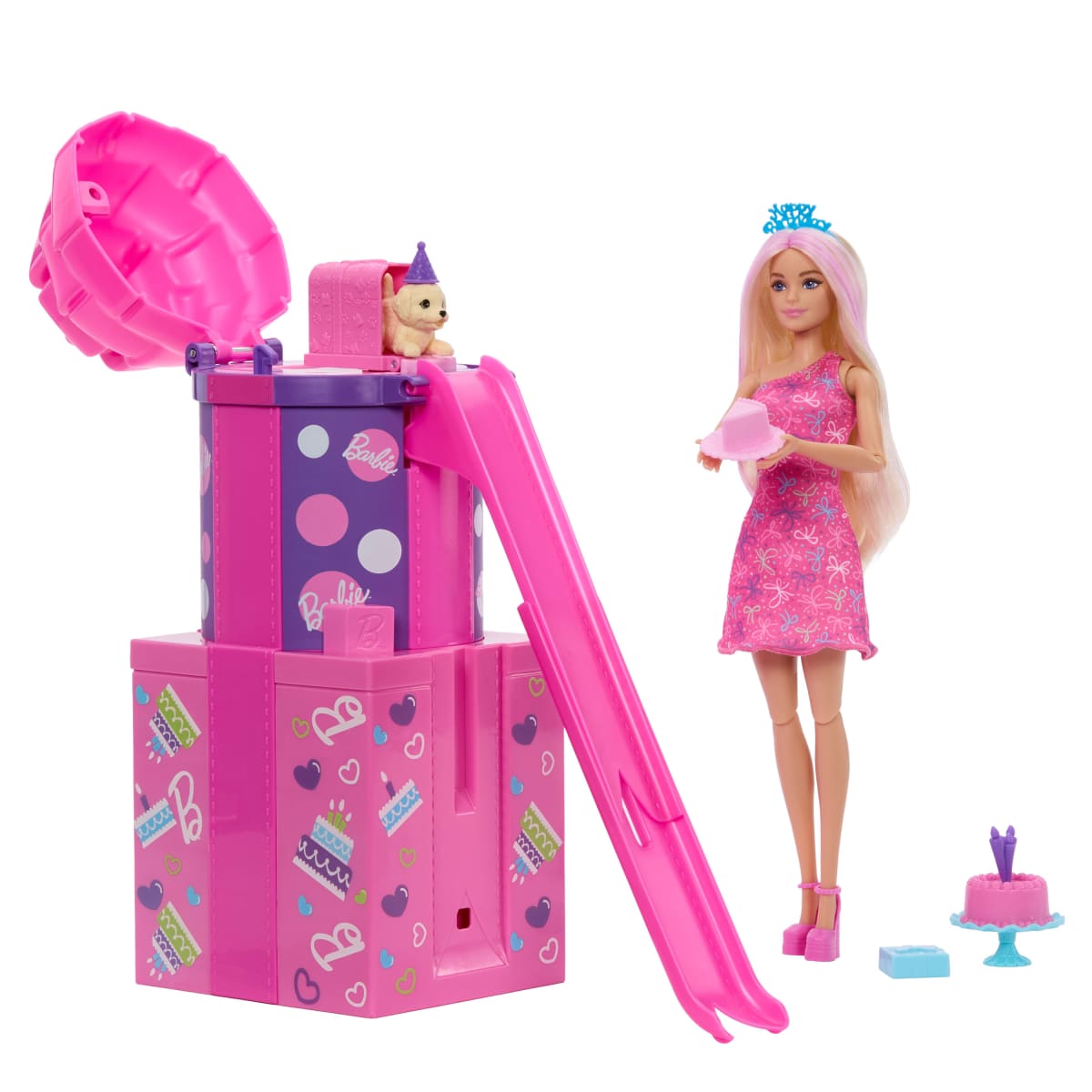 Barbie Party Unboxed Mu&ntilde;eca Resbaladilla Sorpresa image number null