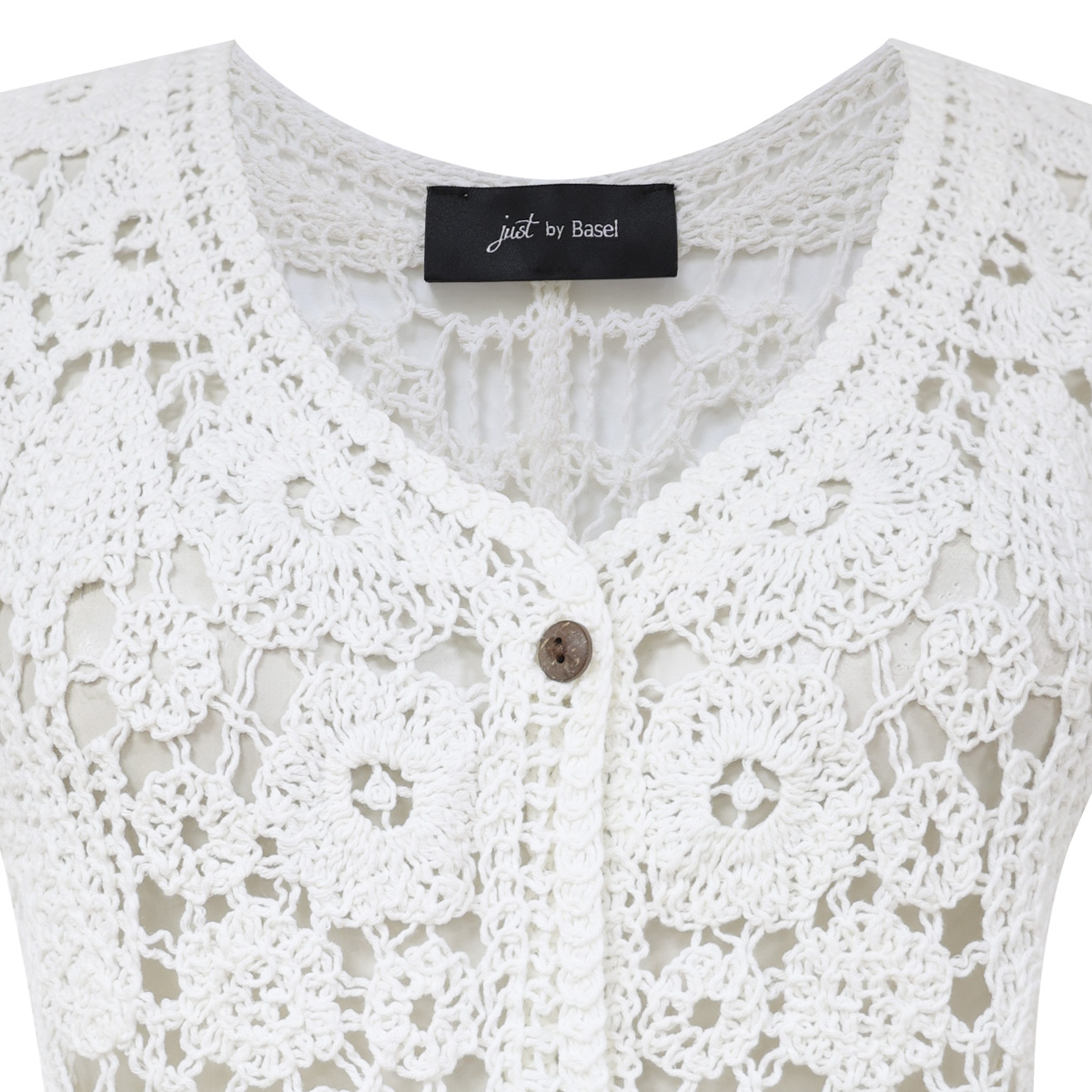 Chaleco de crochet con motivos florales para Mujer Petite JUST BY BASEL image number null