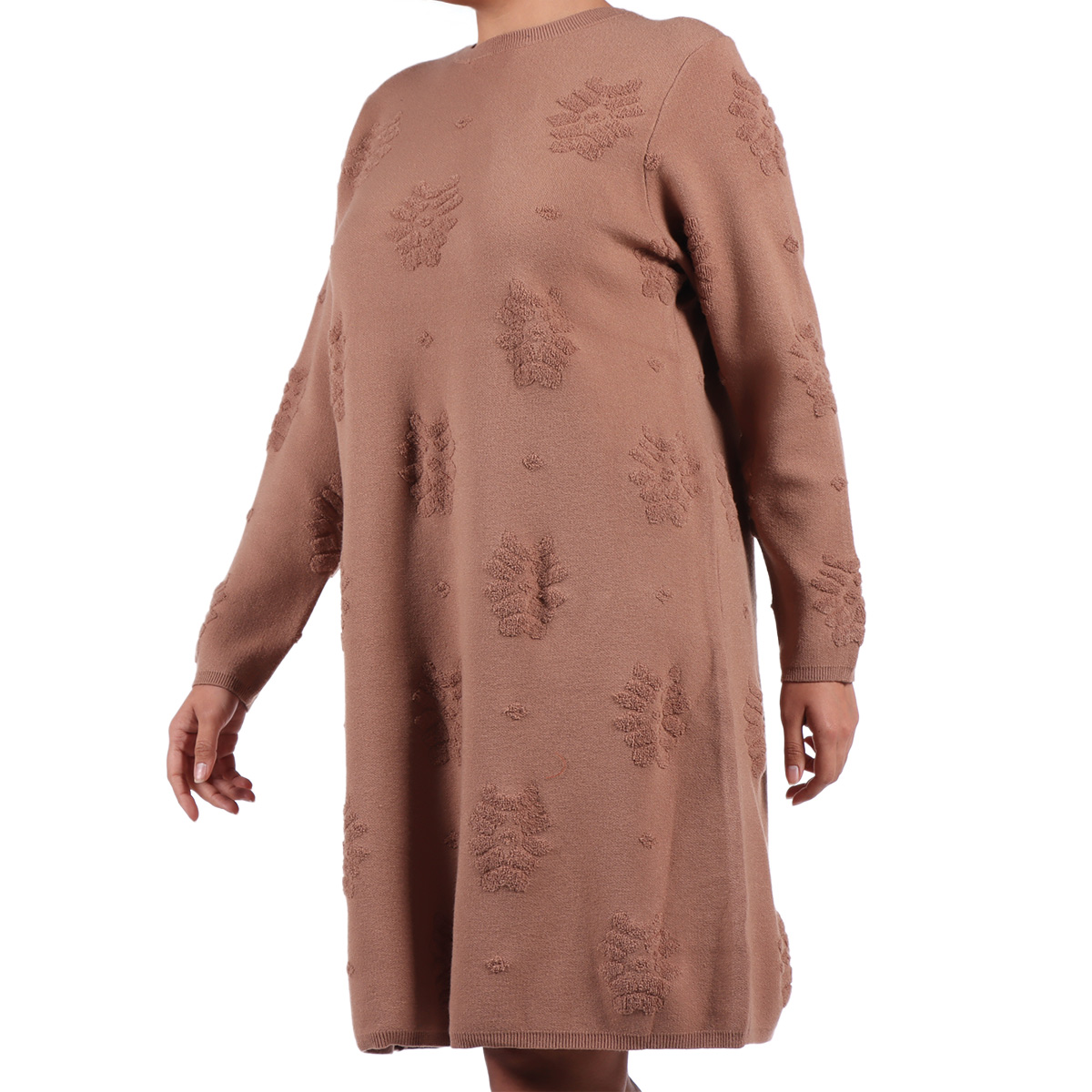 Vestido Tipo Su&eacute;ter Tejido Liso Curvi Dex Plus para Mujer image number null
