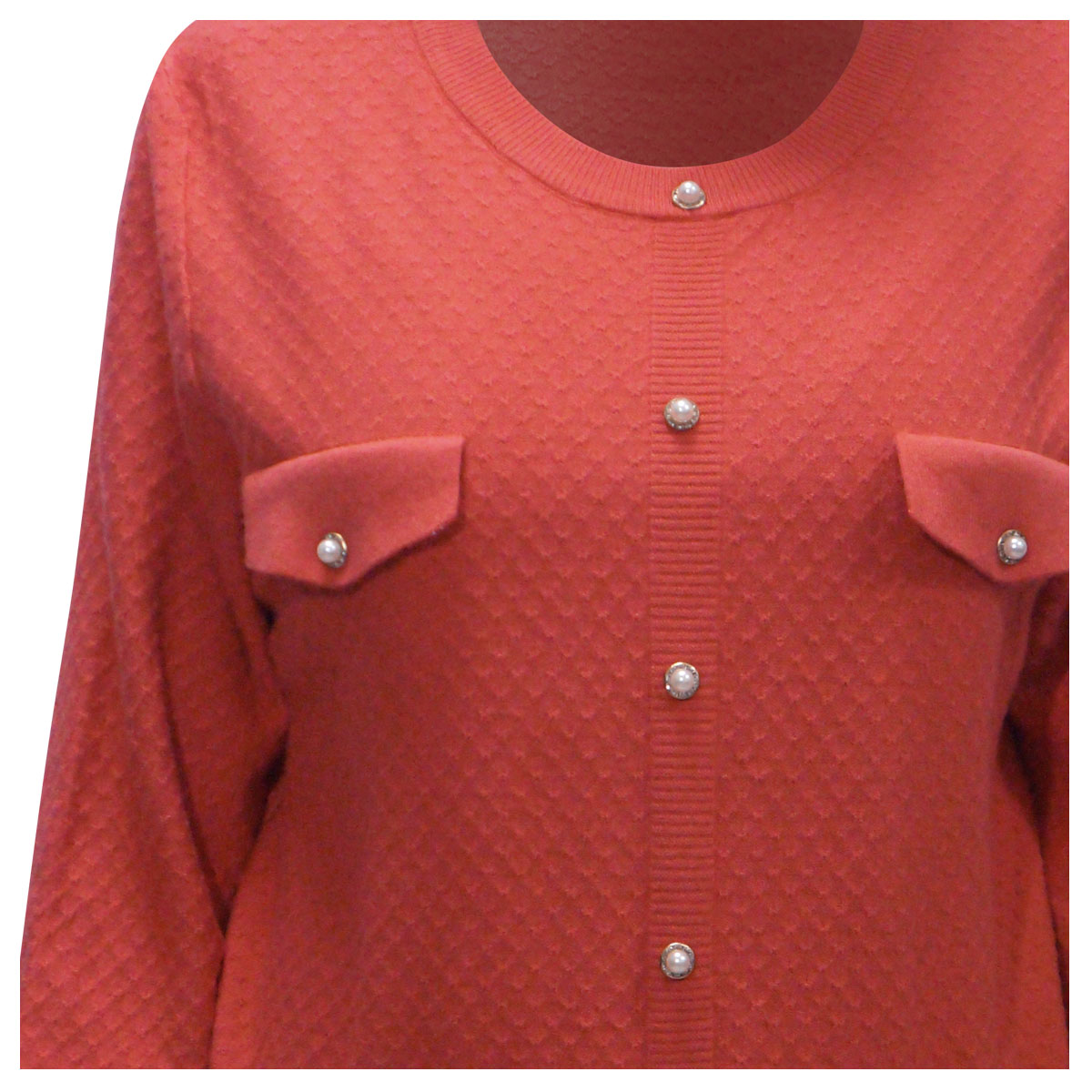 Su&eacute;ter  Cerrado Cuello Redondo Cafeina  para Mujer Petite image number null