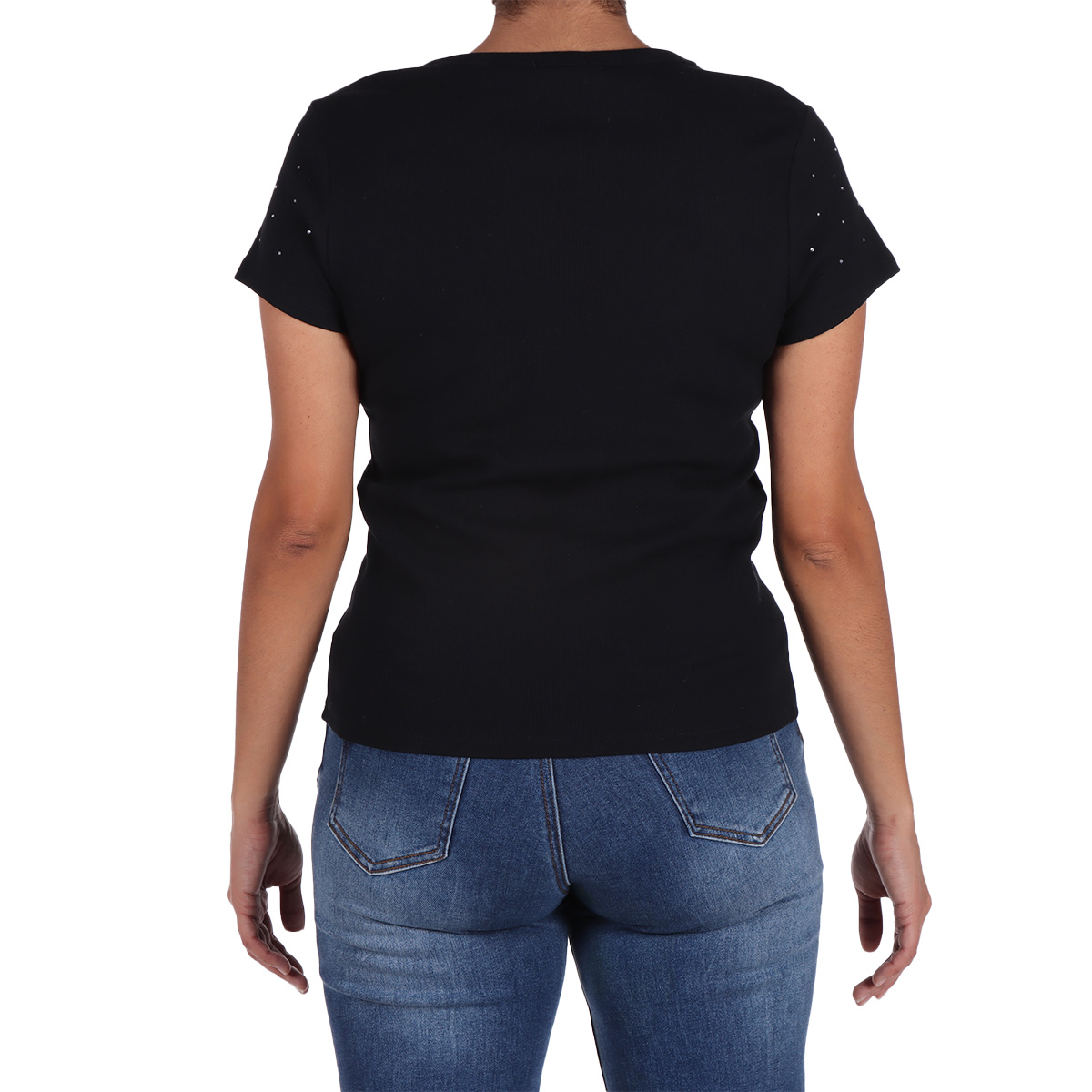Playera Maga Corta Pedrer&iacute;a Chic Jeanious para Mujer image number null