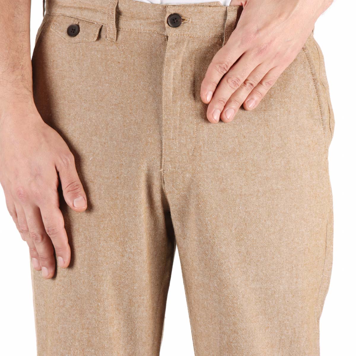 Pantal&oacute;n Lino Algod&oacute;n Regular Fit Casual J.opus Hombre image number null