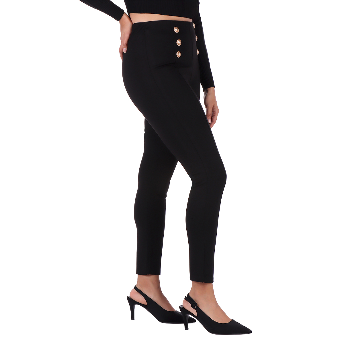 Pantal&oacute;n Legging Recto con Botones Ann Miller Mujer Petite image number null
