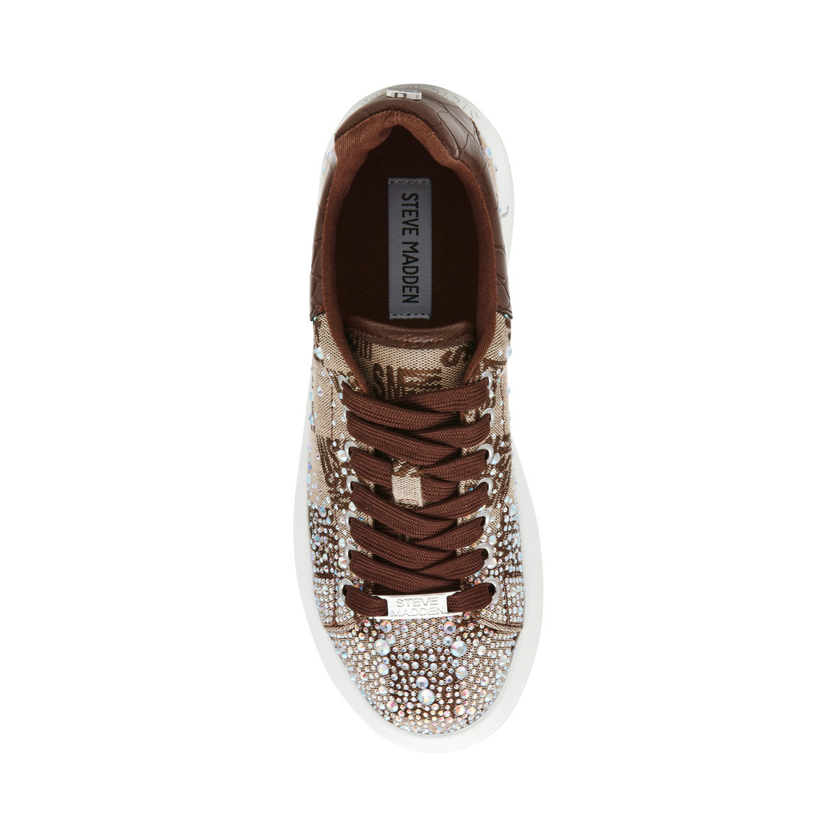 Tenis con Plataforma Steve Madden Caf&eacute; Aplicaci&oacute;n Pedrer&iacute;a para Mujer image number null