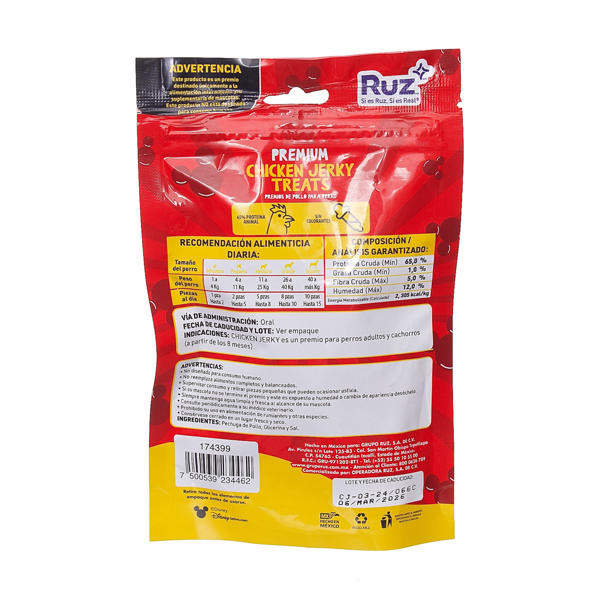Jerky De Pollo Para Perro  Disney Mickey RUZ image number null