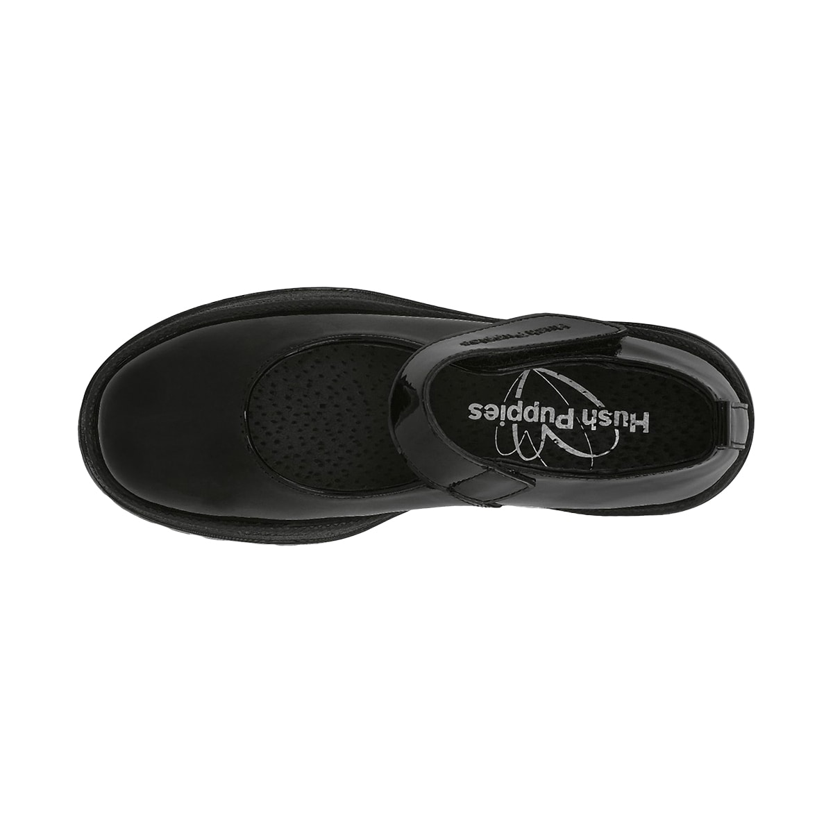 Zapato Escolar Hush Puppies en Charol Suela Gruesa y Ajuste Velcro para Ni&ntilde;a image number null