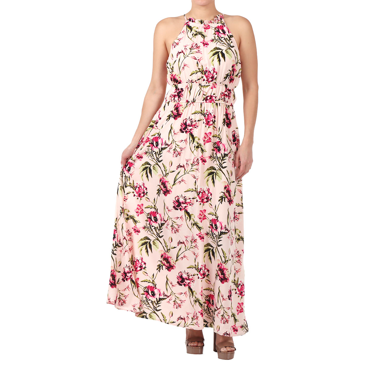 Vestido Halter Floral Maxi Studio Si para Mujer image number null