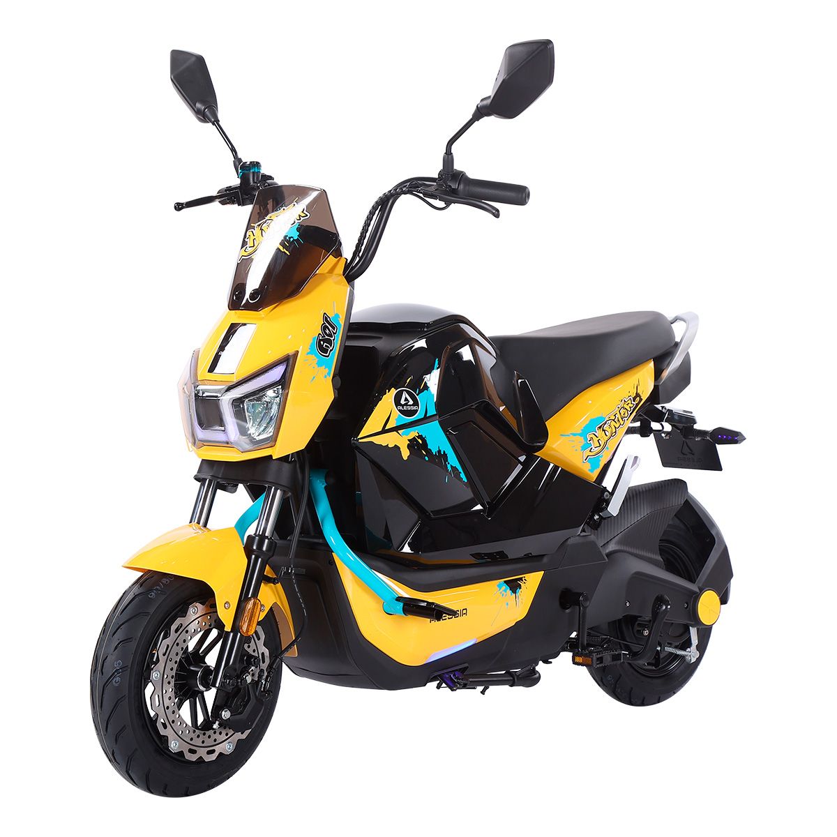 Motocicleta El&eacute;ctrica 800W Alessia Hunter Amarilla image number null