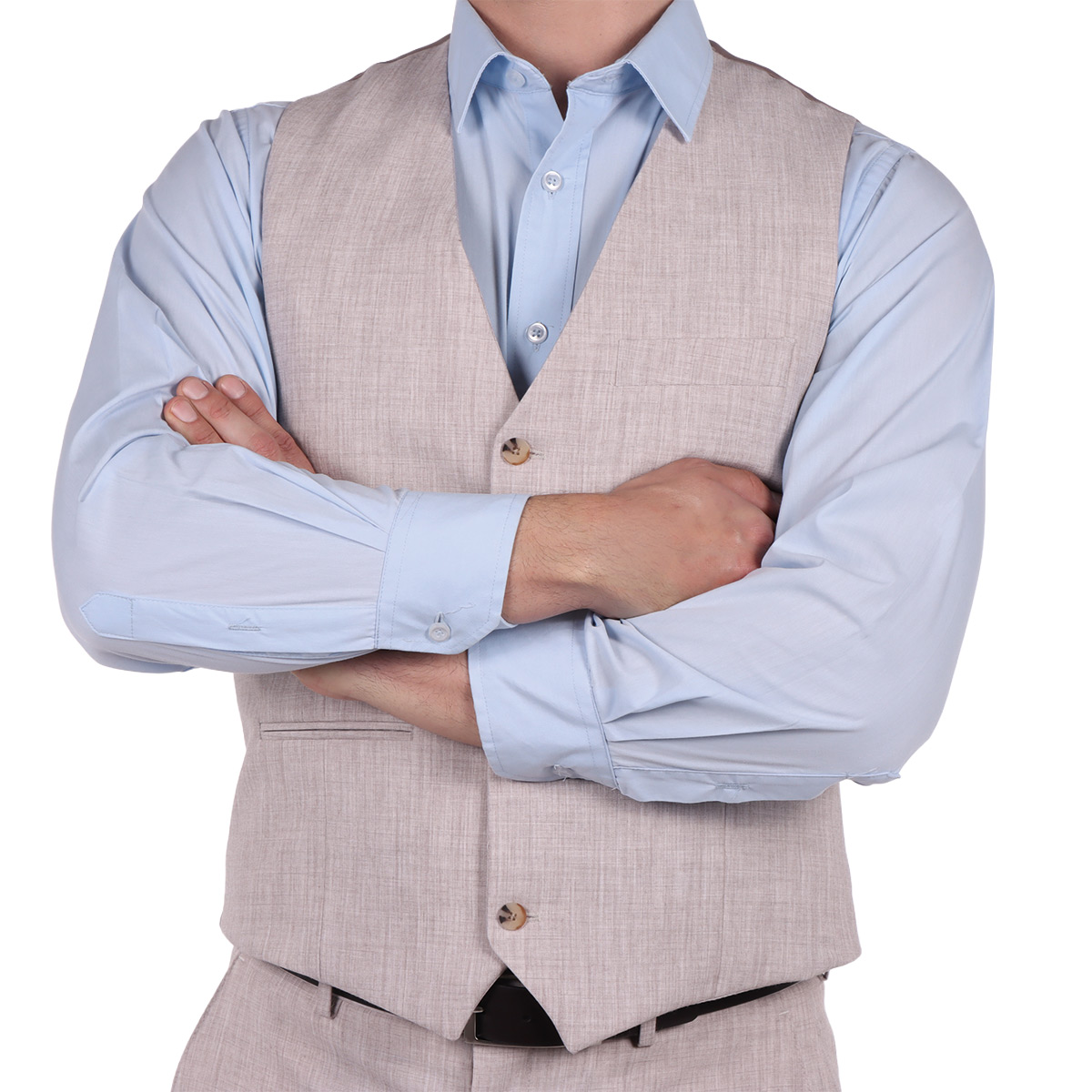 Chaleco de Vestir Gris Poli&eacute;ster Carlo Corinto para Hombre image number null